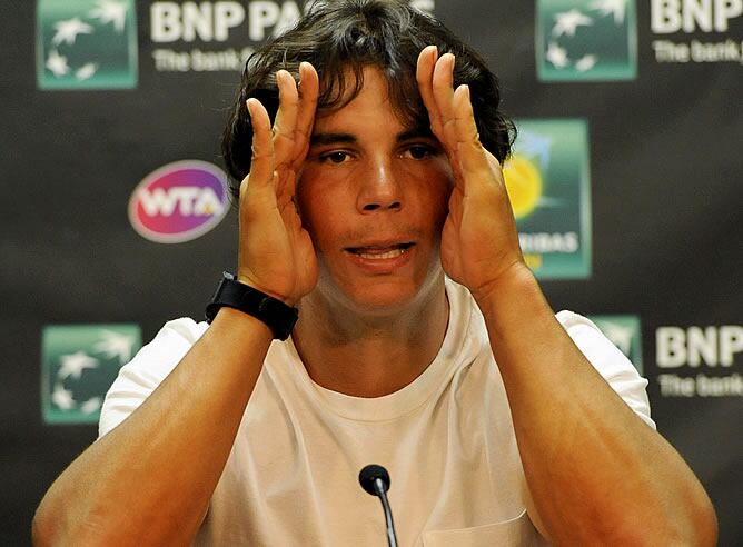 Rafa Nadal, durante la rueda de prensa en el torneo de tenis de Indian Wells