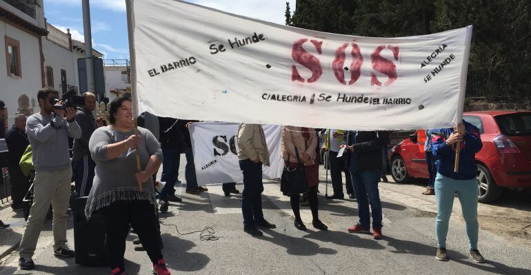 Concentración realizada el pasado mes de abril en la Carretera de Circunvalación.