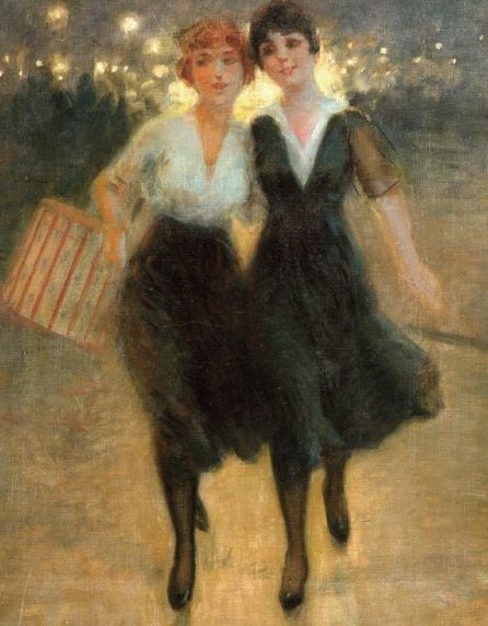 Dos amigas, obra que Antonio Trujillo pintó en 1900