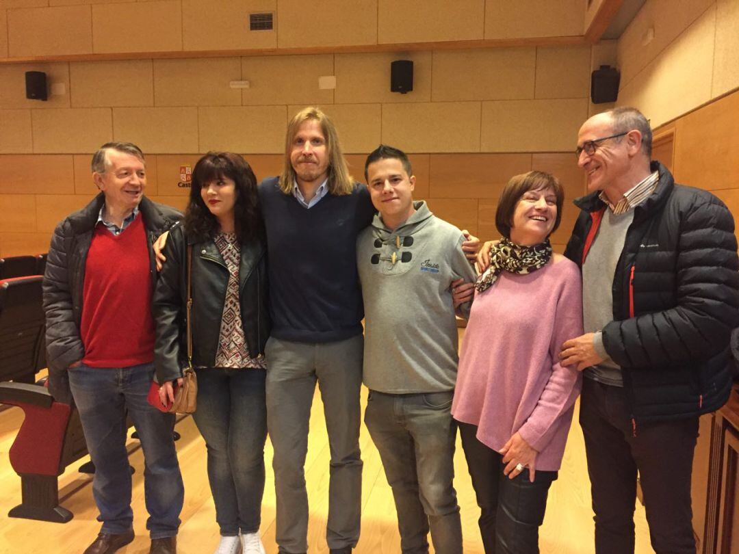 Pablo Fernández con candidatos de Podemos de Soria