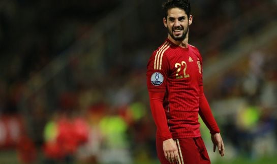 El jugador del Real Madrid, en el partido ante Bielorrusia