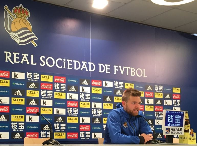 Illarramendi, en la sala de prensa de Zubieta