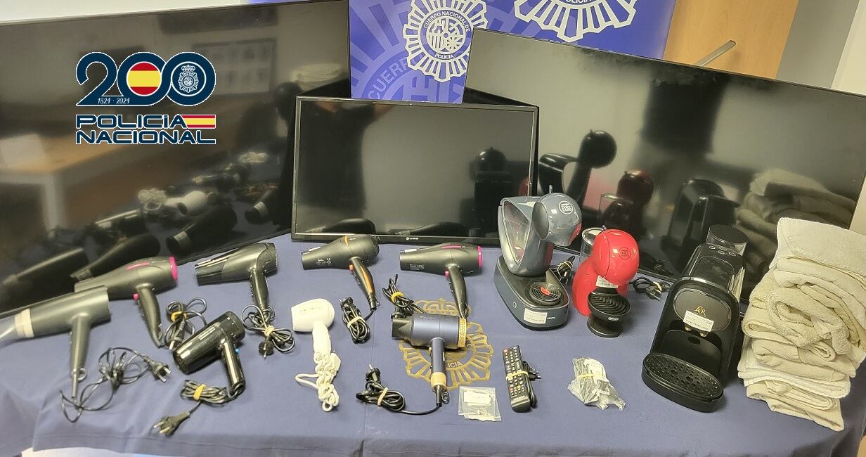 Los efectos recuperados por la policía en Málaga