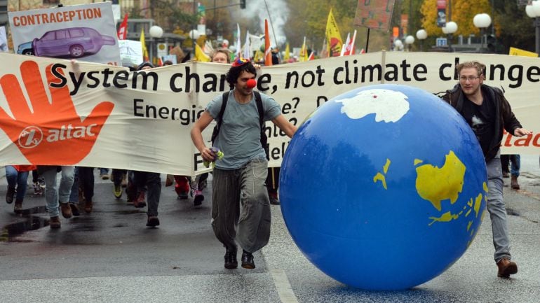 Manifestación de protesta realizada en las calles de Bonn (Alemania) coincidiendo con la celebración de la Cumbre del Clima del 2017. 