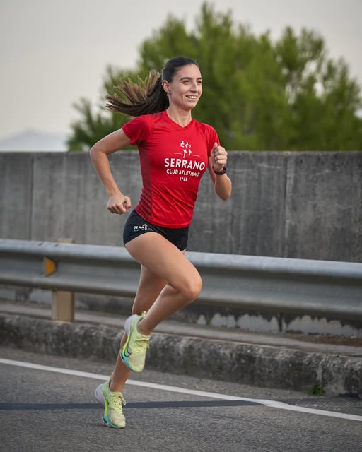 María Ureña, entrenando