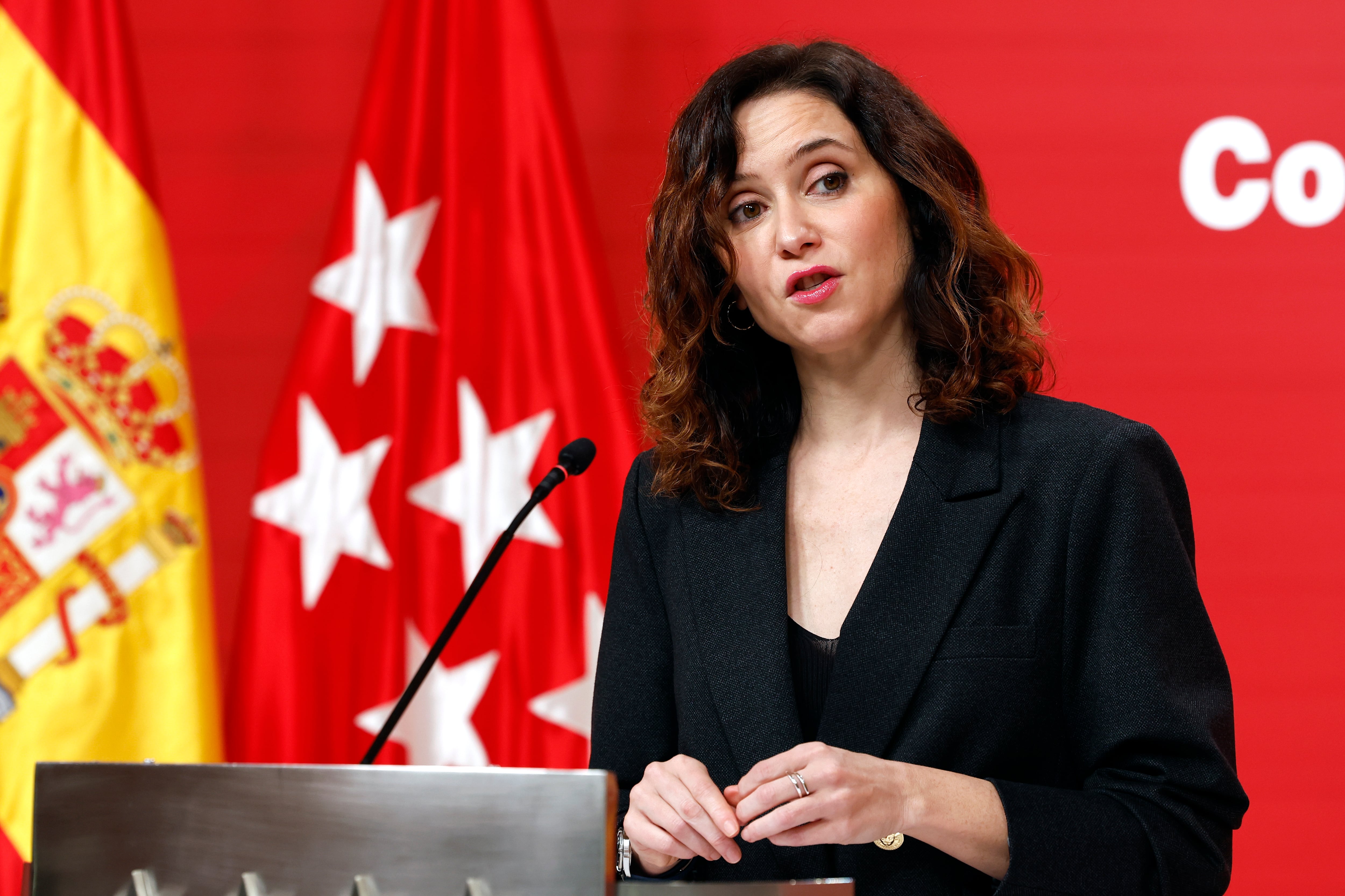 MADRID, 15/01/2025.- La presidenta de la Comunidad de Madrid, Isabel Díaz Ayuso, comparece en rueda de prensa tras la reunión del Consejo de Gobierno regional, este miércoles. EFE/Chema Moya
