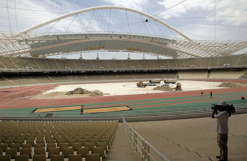 Construcción del Estadio Olímpico de Atenas.