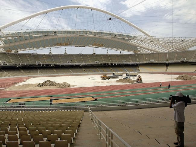 Construcción del Estadio Olímpico de Atenas.