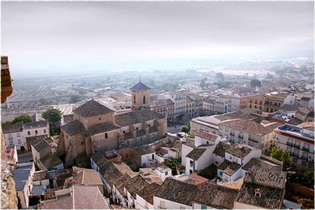 Casco urbano de la ciudad desde el Castillo de Jódar