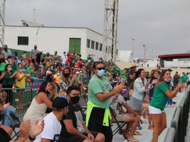 La afición sureña festejando el ascenso.