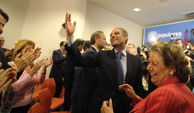 Francisco Camps y Rita Barberá durante un acto en el PP valenciano