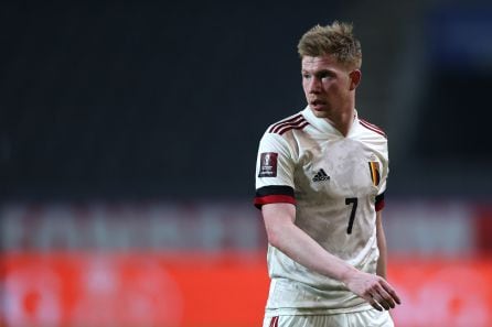 De Bruyne durante un partido con la selección belga