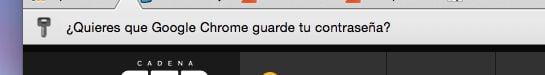 Diálogo de guardar contraseña de Google Chrome