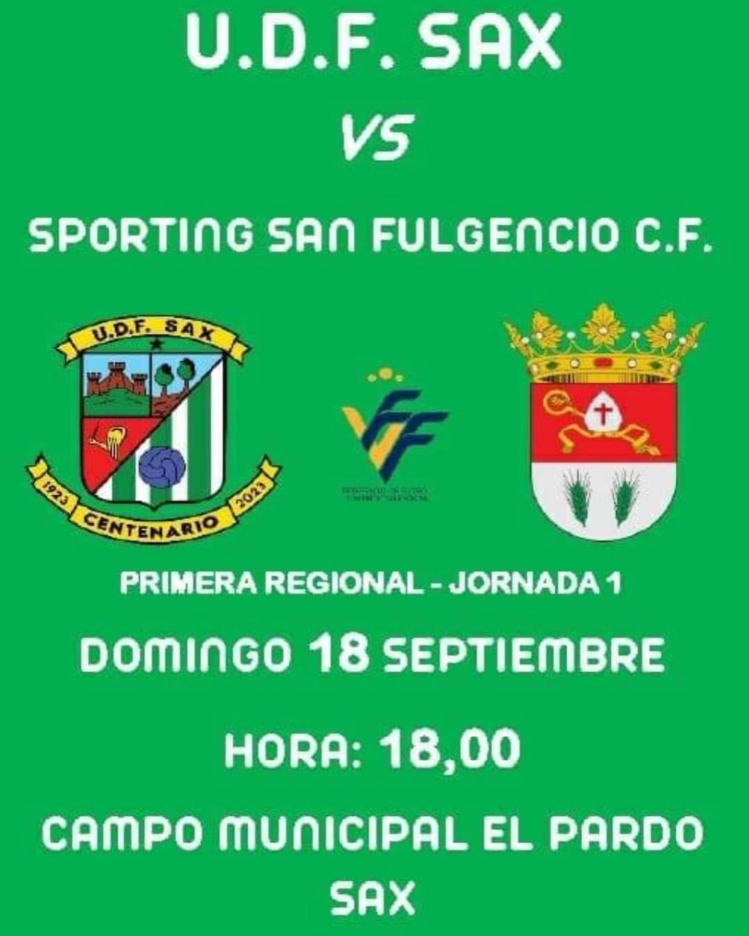 Cartel del partido del domingo