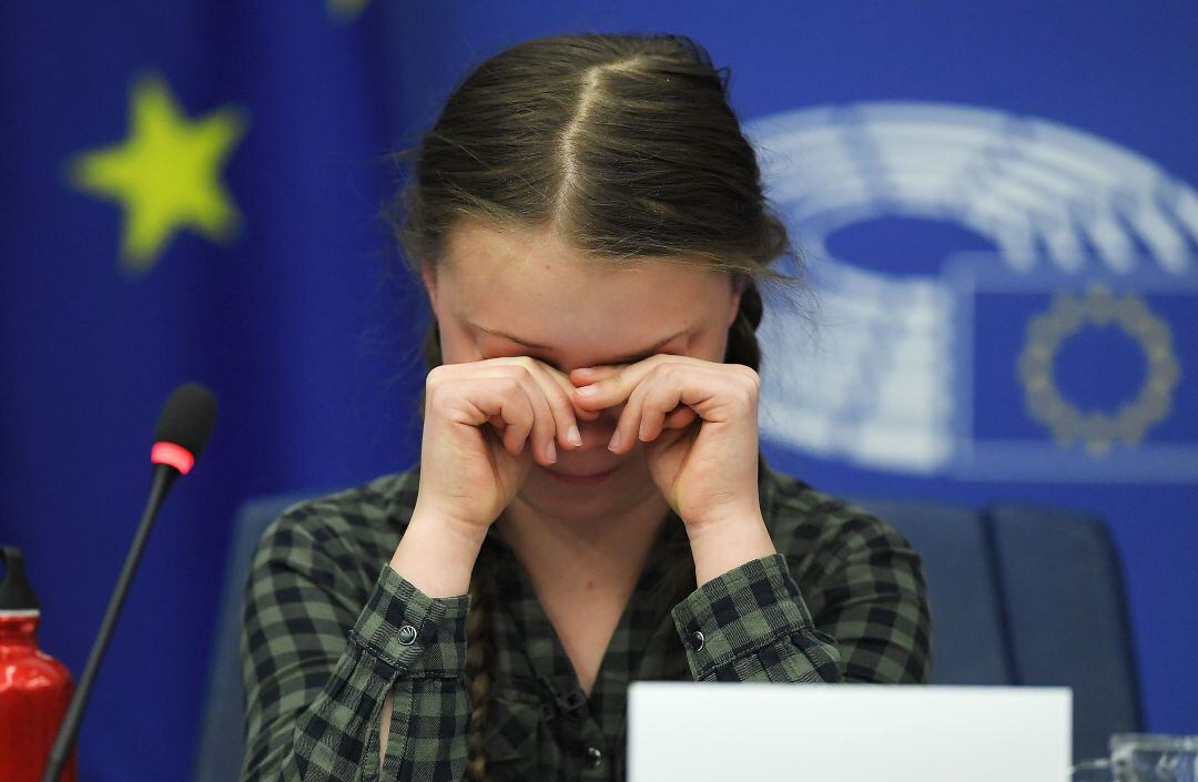 Thunberg, durante su discurso.