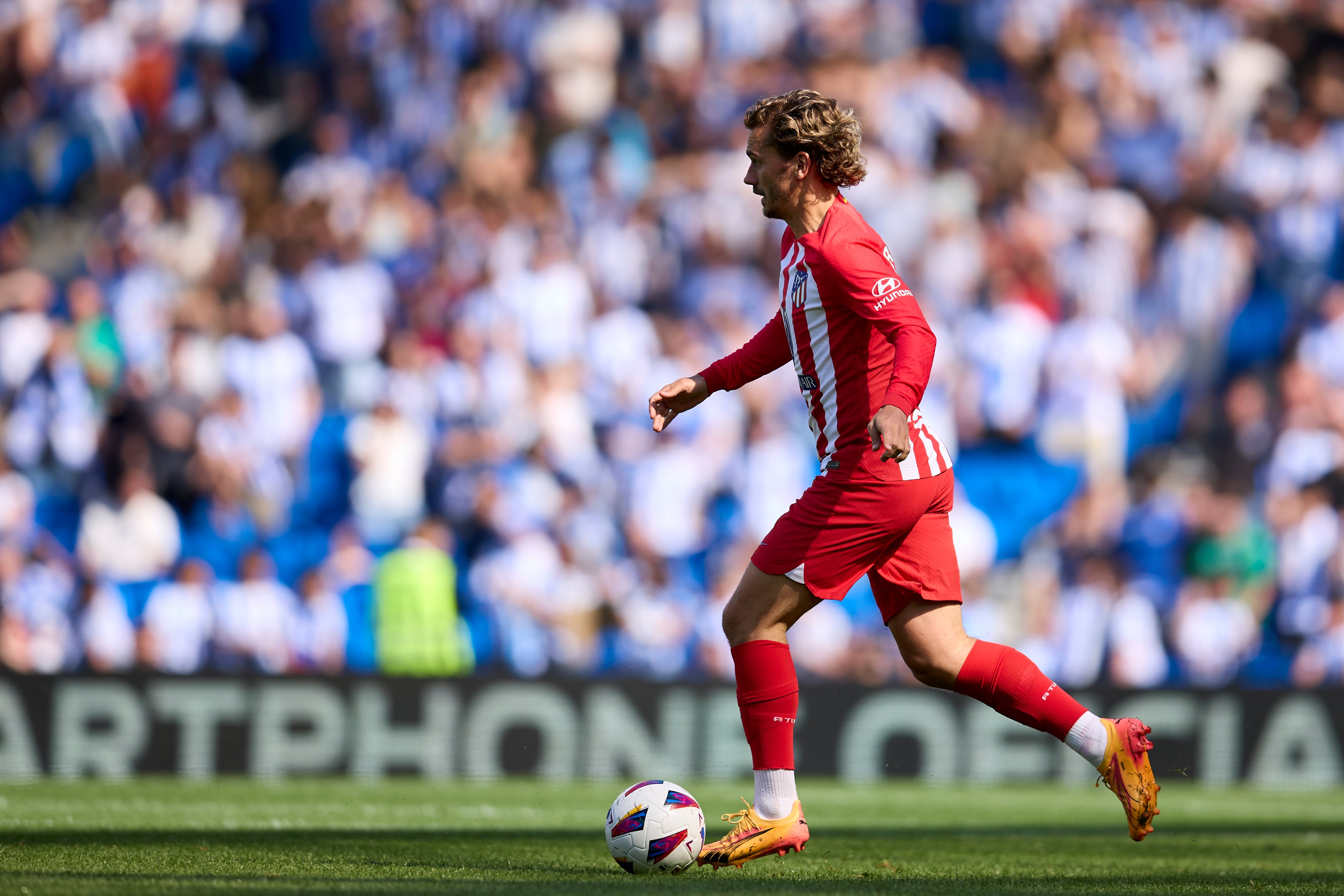 Antoine Griezmann durante el partido en el Reale Arena