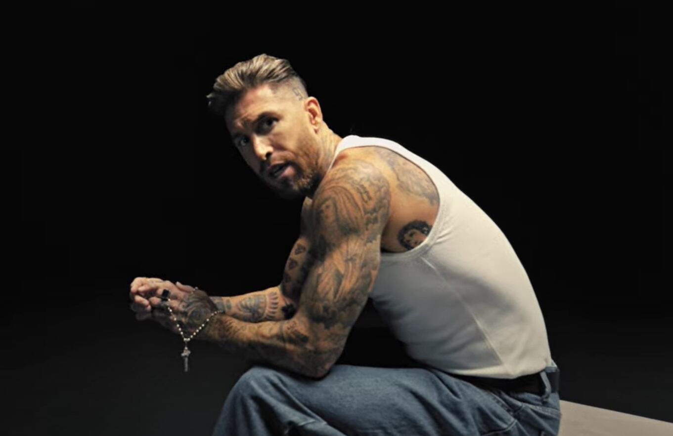 Sergio Ramos, durante el videoclip de 'Cibeles'