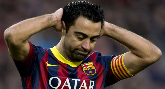 Xavi, durante un partido