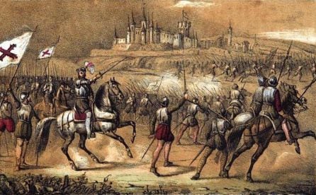 Batalla De Villalar - Cuadro que recrea la defensa que hizo Padilla de la ciudad de Segovia.  BIBLIOTECA NACIONAL