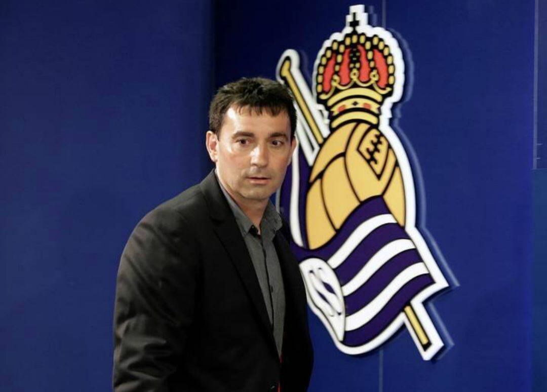 Asier Garitano el día de su presentación como técnico de la Real