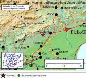 Lugar donde se ha registrado el terremoto