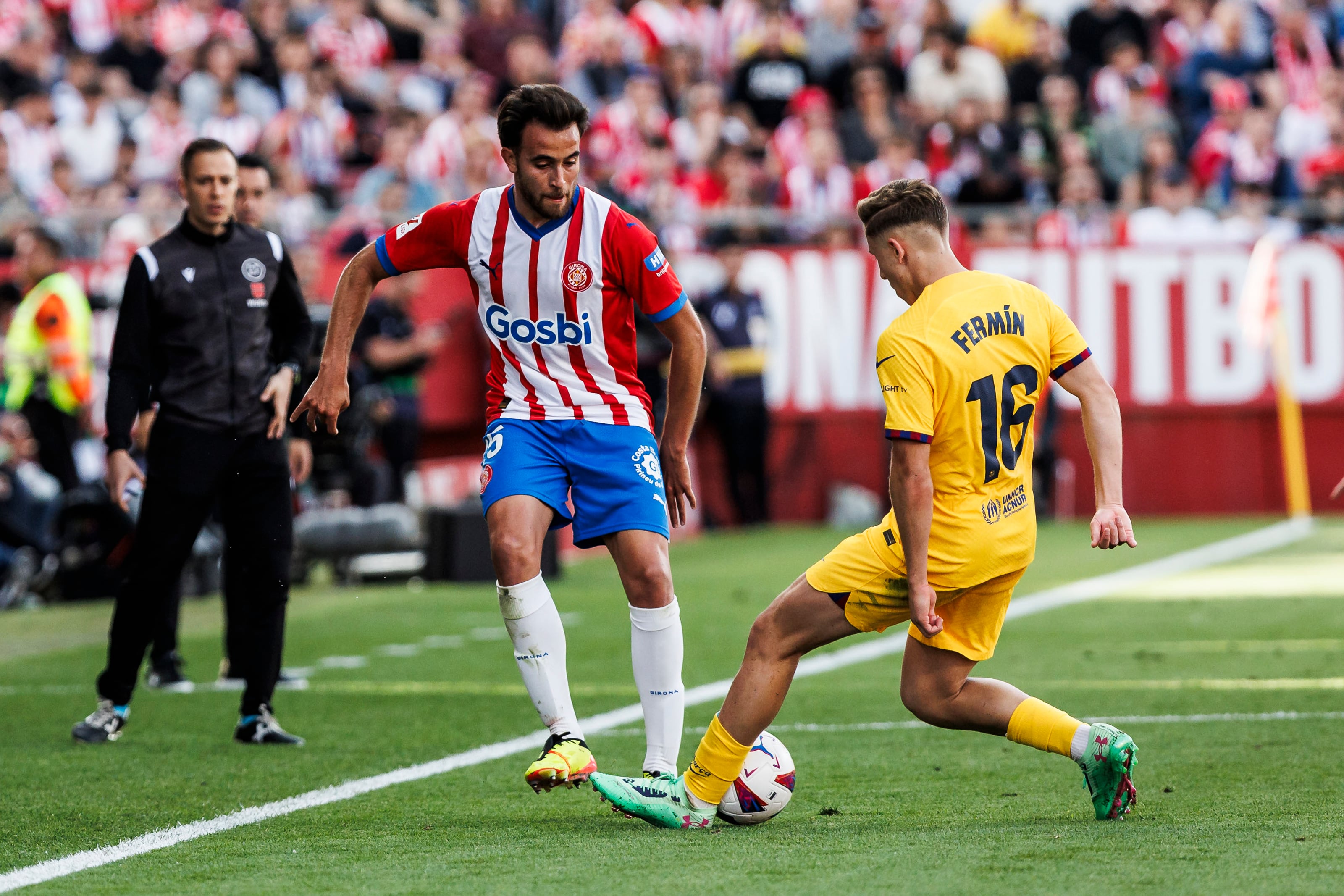 Eric García, durante el partido entre el Girona FC y el FC Barcelona de la pasada temporada