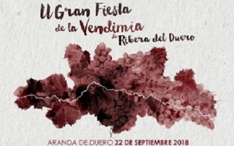 Cartel de la II Fiesta de la Vendimia Ribera del Duero.