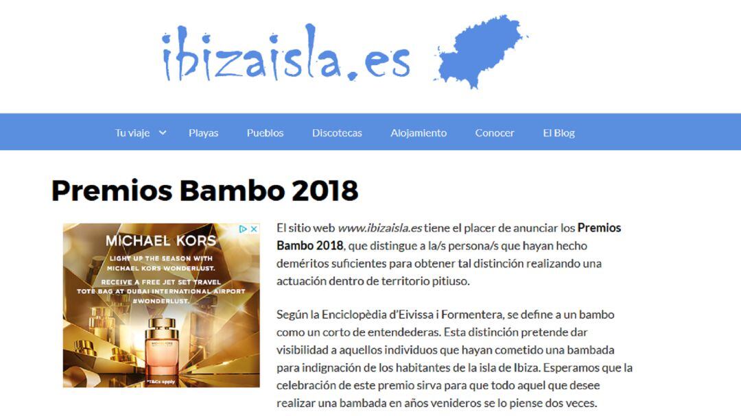 Imagen de la web donde se puede votar