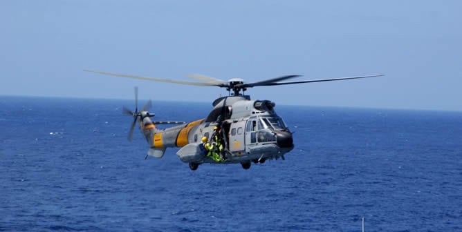 Fotografía de archivo de un helicóptero Super-Puma del Servicio Aéreo de Rescate (SAR) del Ejército del Aire igual al accidentado