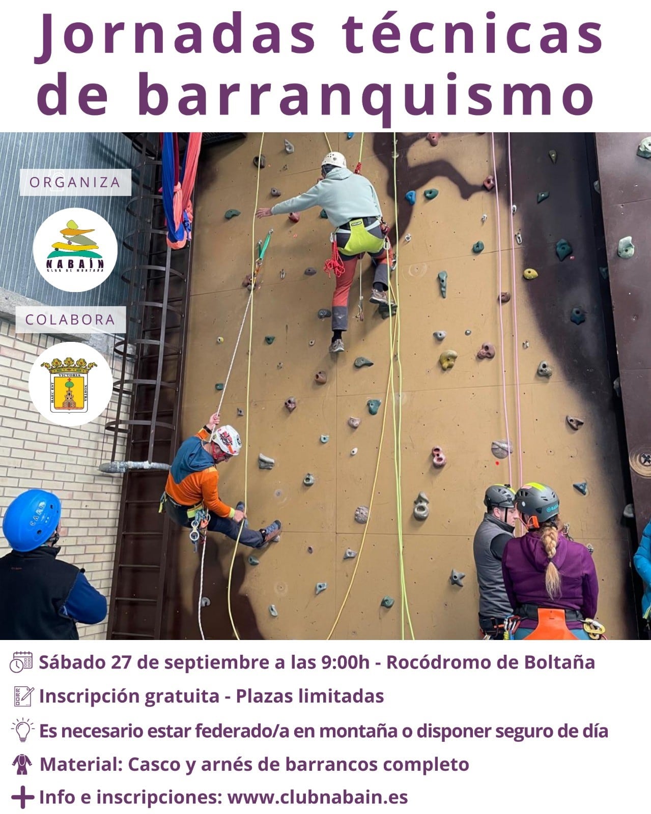 El sábado 27 actividad de barranquismo