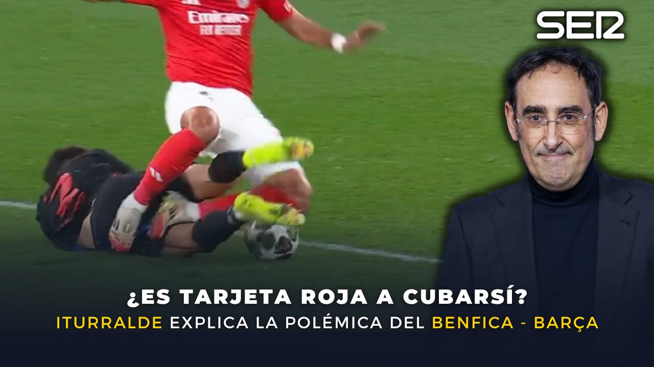 ¿Era tarjeta roja a Cubarsí por su entrada a Pavlidis? Iturralde González resuelve la polémica del Benfica-Barça