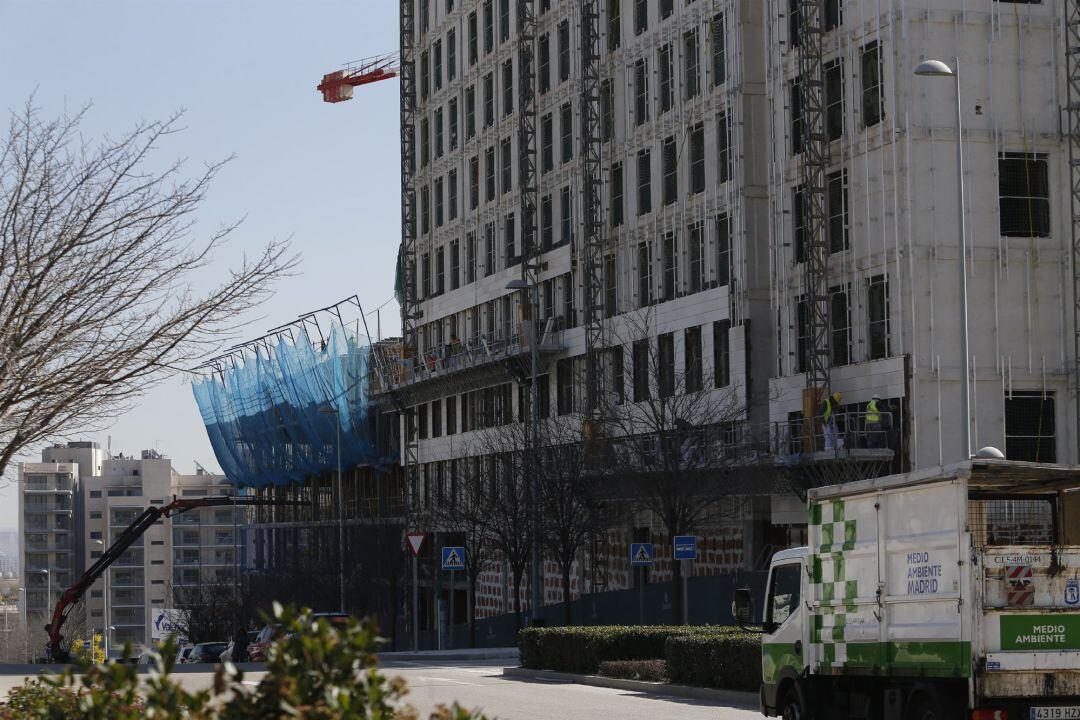 Obras en un edificio, en una imagen de archivo