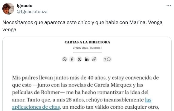 &#039;Carta a la directora&#039; que ha enviado una lectora a El País.