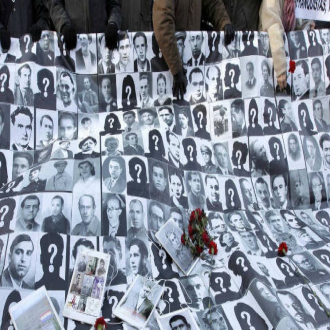 Imagen de archivo de una manifestación sobre los desaparecidos en el franquismo.