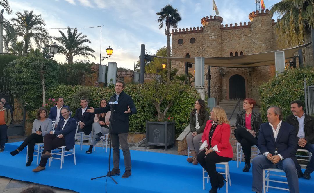 Pablo Casado durante su intervención en la presentación de la candidatura por Jaén a las elecciones autonómicas. 