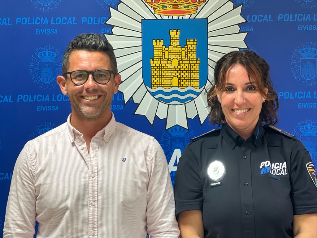 La nueva jefa de la Policía Local de Ibiza con el alcalde de la ciudad