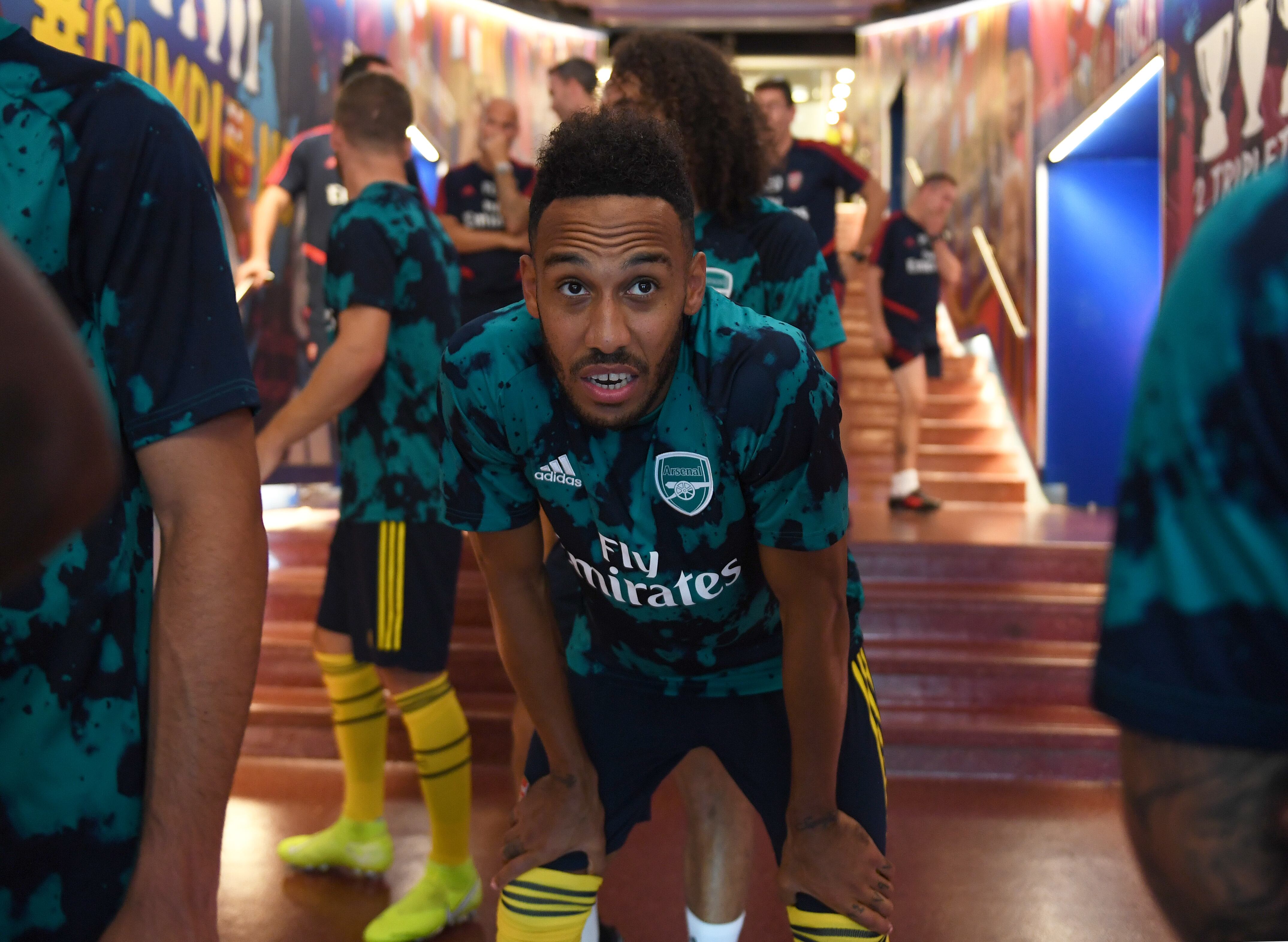 Pierre-Emerick Aubameyang, en un partido amistoso del Arsenal contra el Barça