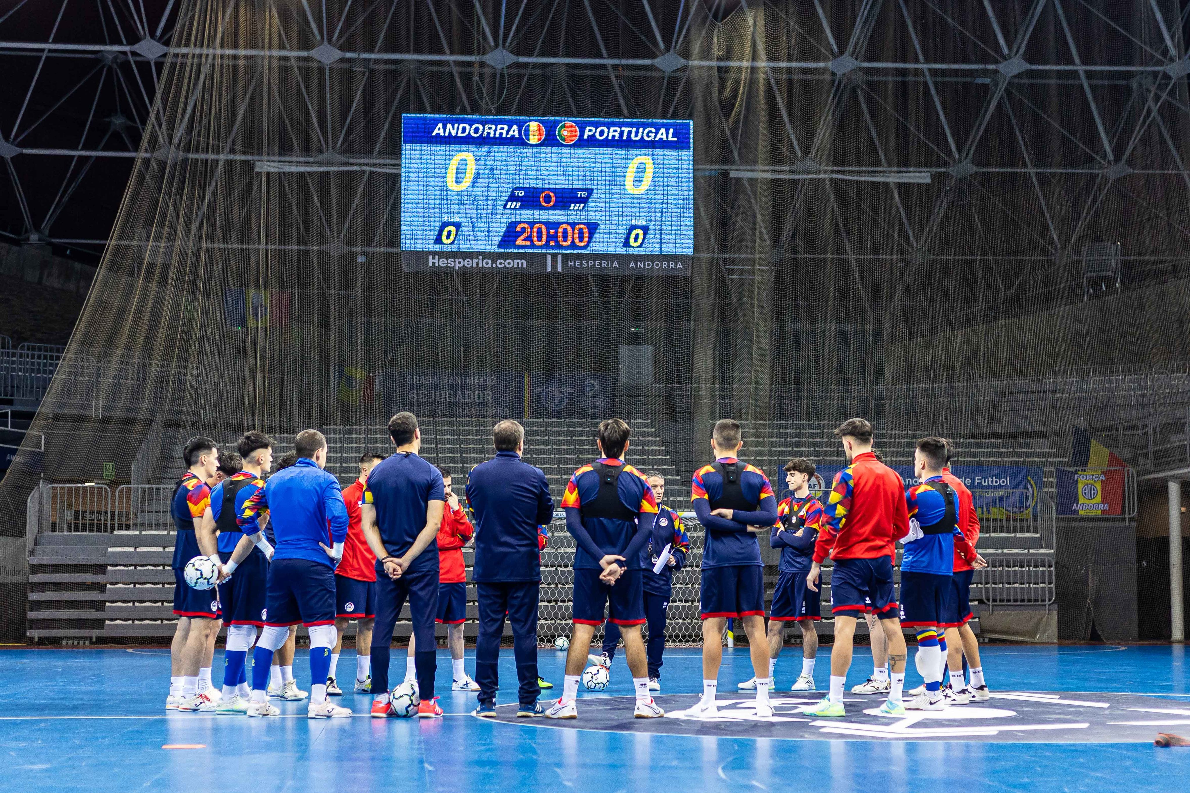 Imatge de l&#039;entrenament previ al duel contra Portugal d&#039;aquest vespre