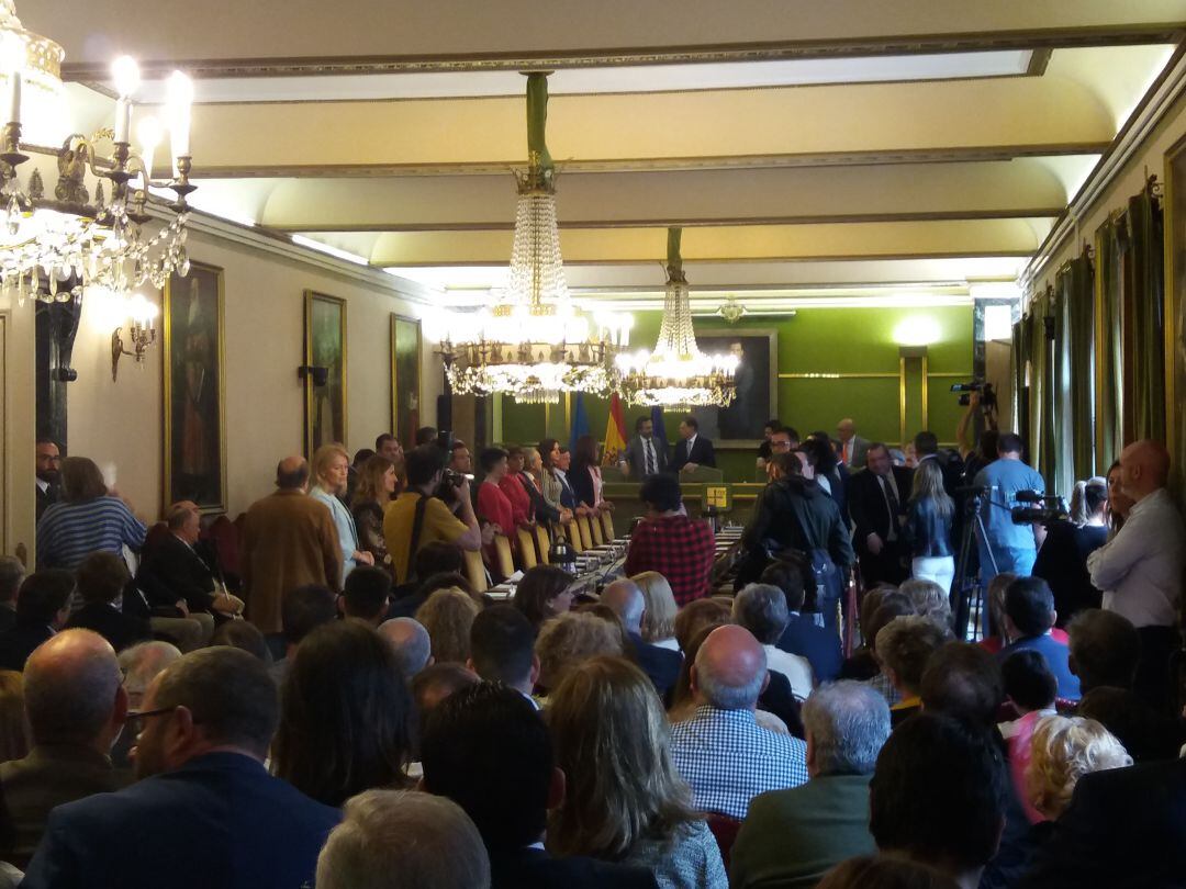 Momento del pleno de constitución de la nueva corporación municipal de Oviedo 