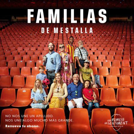 Cartel de la campaña de abonos del Valencia CF con la imagen de la niña de Daimús, Laia.