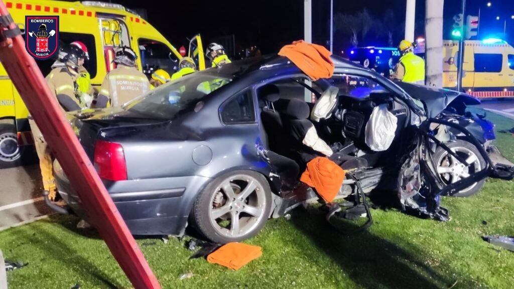 Imagen de uno de los vehículos accidentados en Churra (Murcia)