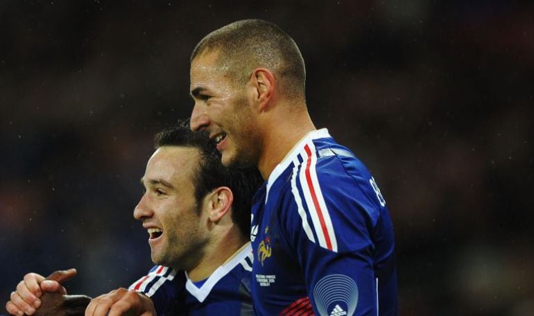 Valbuena junto a Benzema en una foto de archivo.