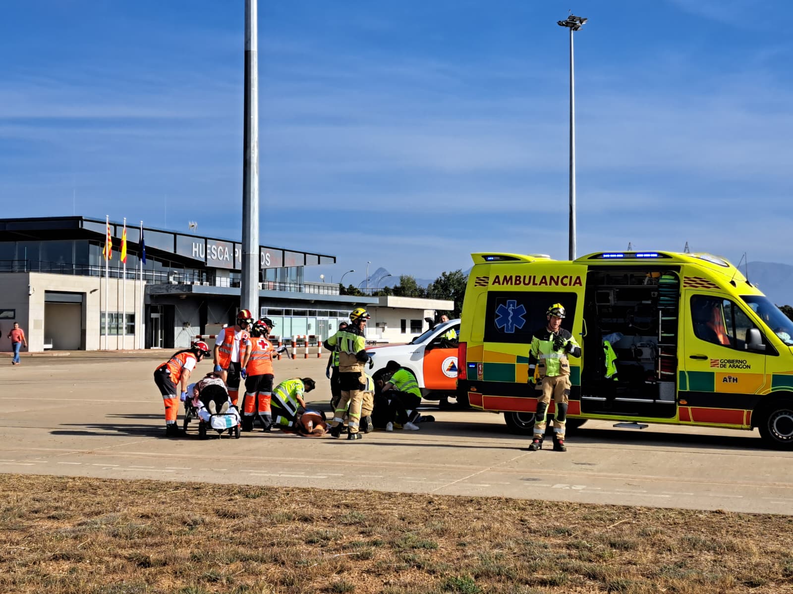 Simulacro realizado en el Aeropuerto de Huesca-Pirineos.