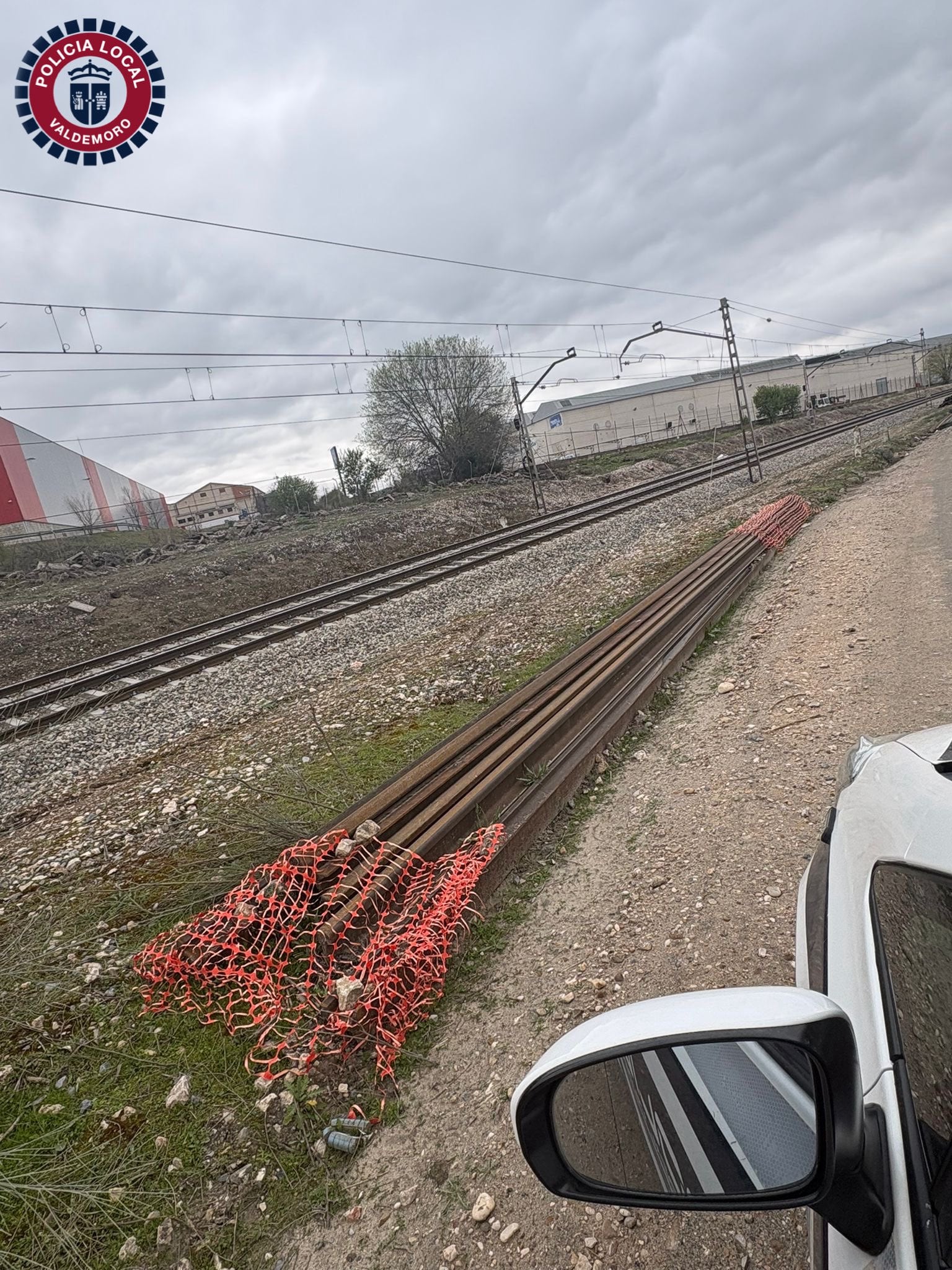 Los tramos de vía robados se encontraban abandonados a un lado de la vía entre Pinto y Valdemoro