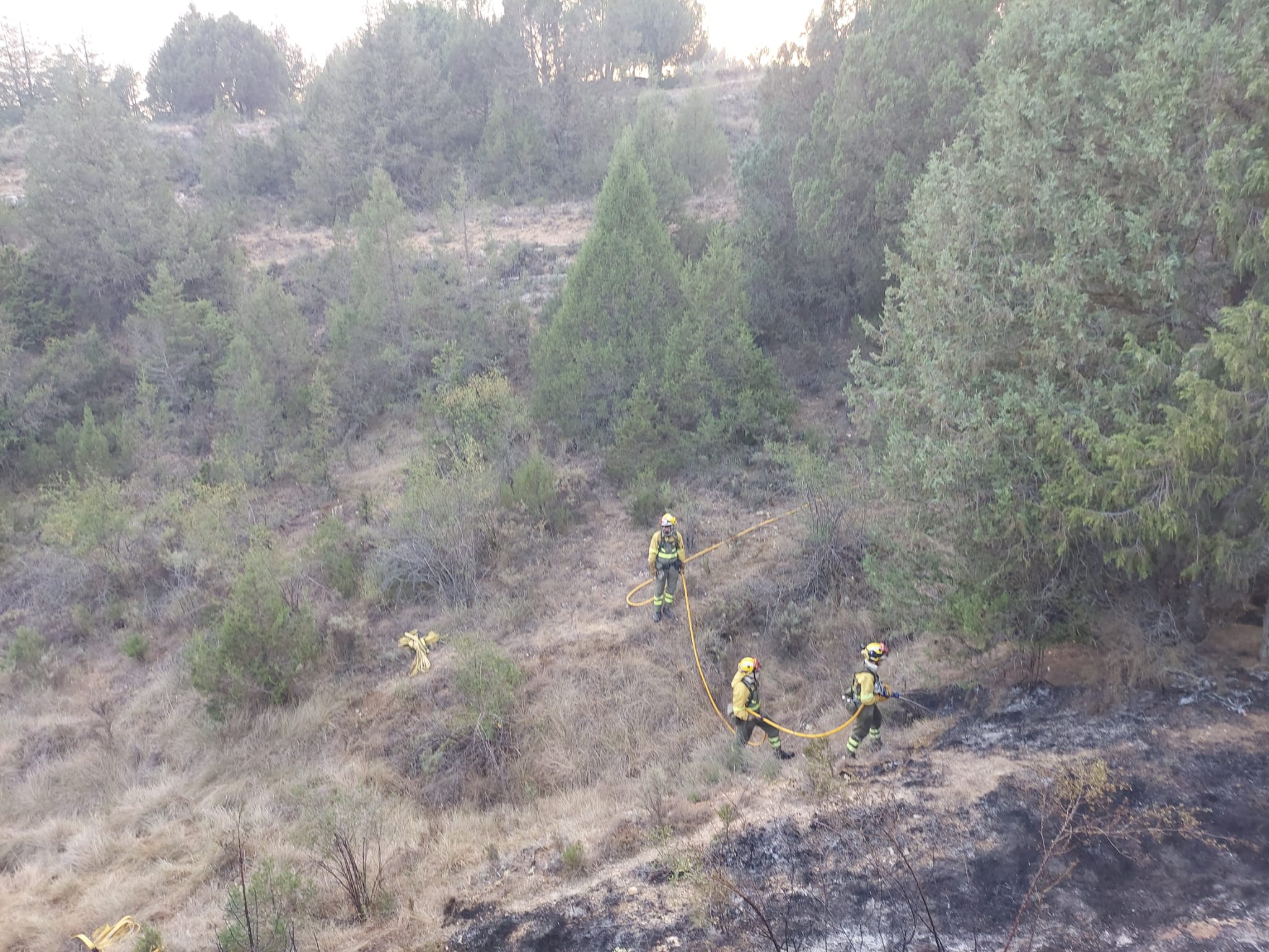 Integrantes de la BRIF de Lubia en acción.