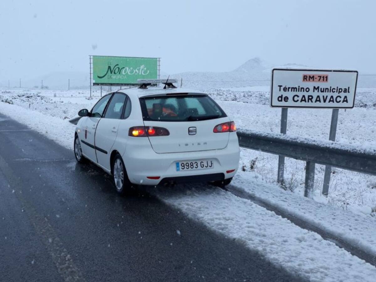 El 112 atiende 104 incidentes relacionados con las nevadas en la Región de Murcia