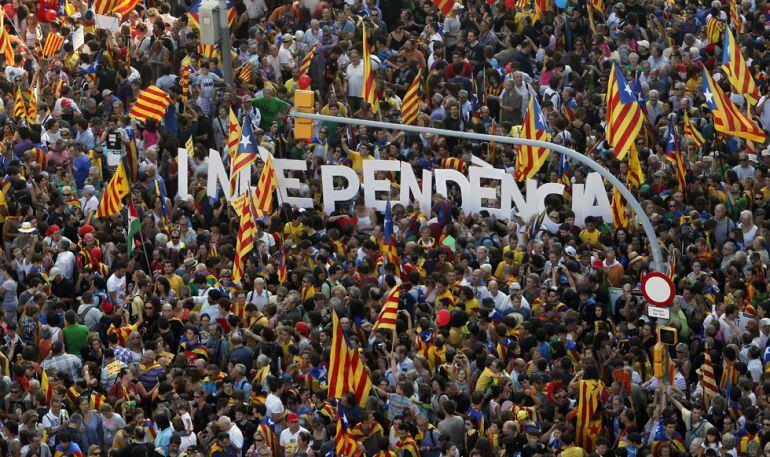 Manifestación de la Diada en el año 2012