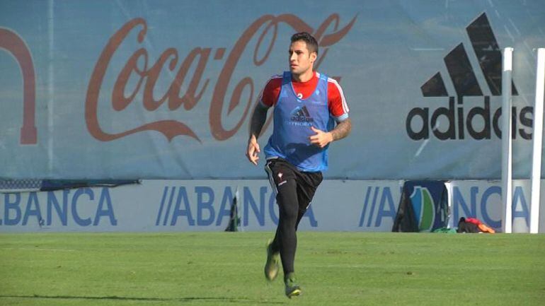 Hugo Mallo durante un entrenamiento con el Real Club Celta de Vigo