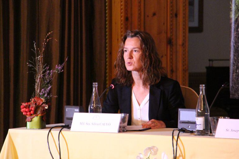 Sílvia Calvó, ministra de Medi Ambient, ha explicat avui davant l'EFA els projectes del Govern per promoure la mobilitat sostenible.