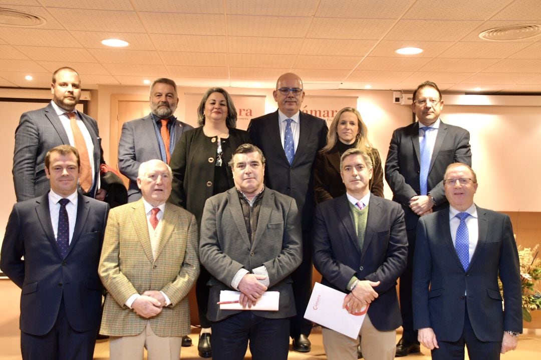 Javier Sánchez Rojas y la nueva junta directiva de la Cámara de Comercio de Jerez